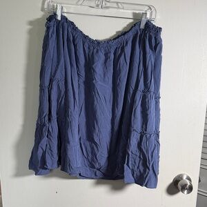 Blue Women's Off the Shoulder Shirt